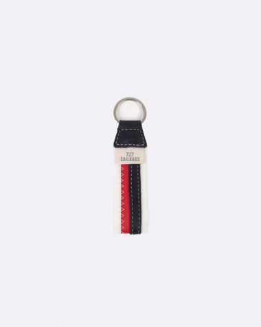  Schlüsselanhänger · Marineblau und rot Leder