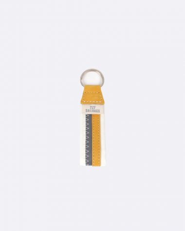  Schlüsselanhänger · Gelb und grau Leder