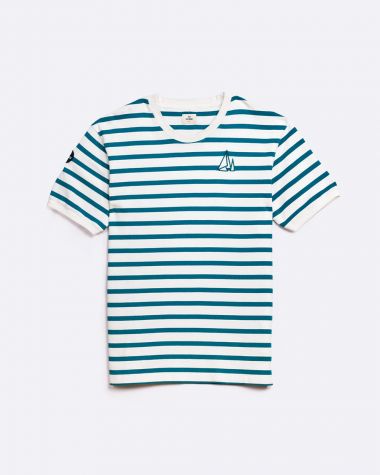 Gestreiftes Herren - T-Shirt Nantucket · Stockentenfarbe