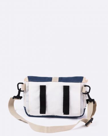 Scooty Handlebar cross-body bag convertible · Navy blue and yellow recyclé  | 727 Sailbags