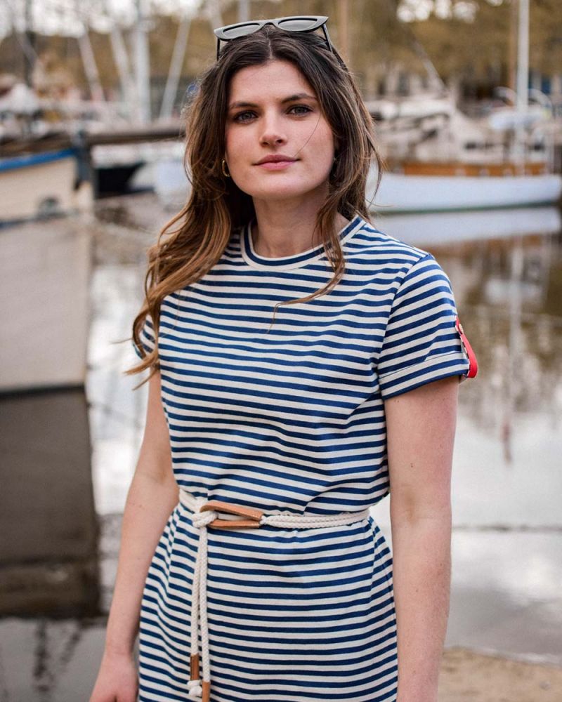 Palma Breton Striped Dress · Navy blue
