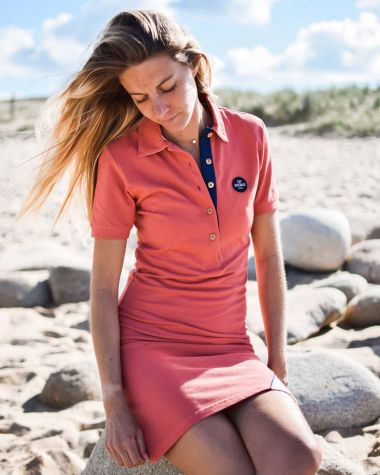Yachting polo dress · Coral